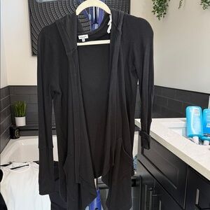 Splendid Black Hooded Cardigan